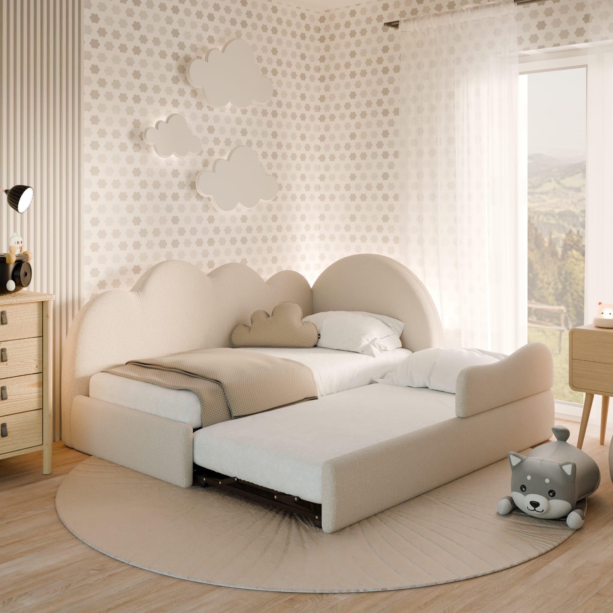 Łóżeczko dziecięce Chmurka w wersji z dodatkowym równym spaniem (Kopia) - obrazek 2
