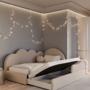 Łóżeczko dziecięce Chmurka z szuflada oraz dodatkowym spaniem